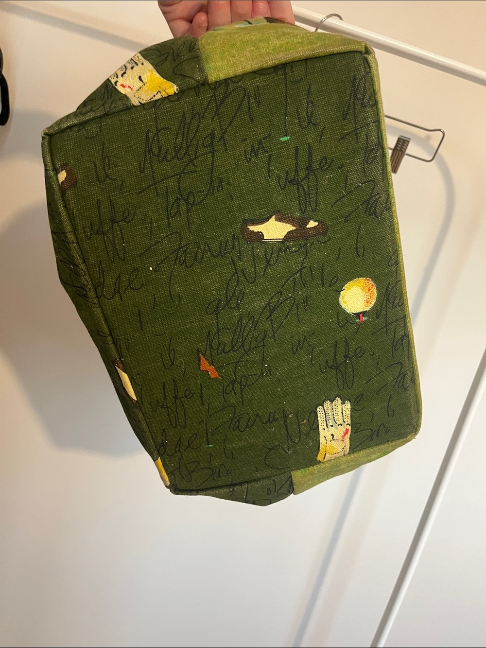 Vintage Green Golf Print Drawstring Tote Bag - Picture 6 of 9